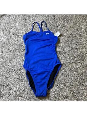 Nike Girls Hydrastrong Blue Swimsuit Size 26